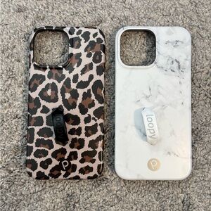 iPhone 13 Pro Max Loopy Case Duo Leopard & Marble Phone Case with Loops